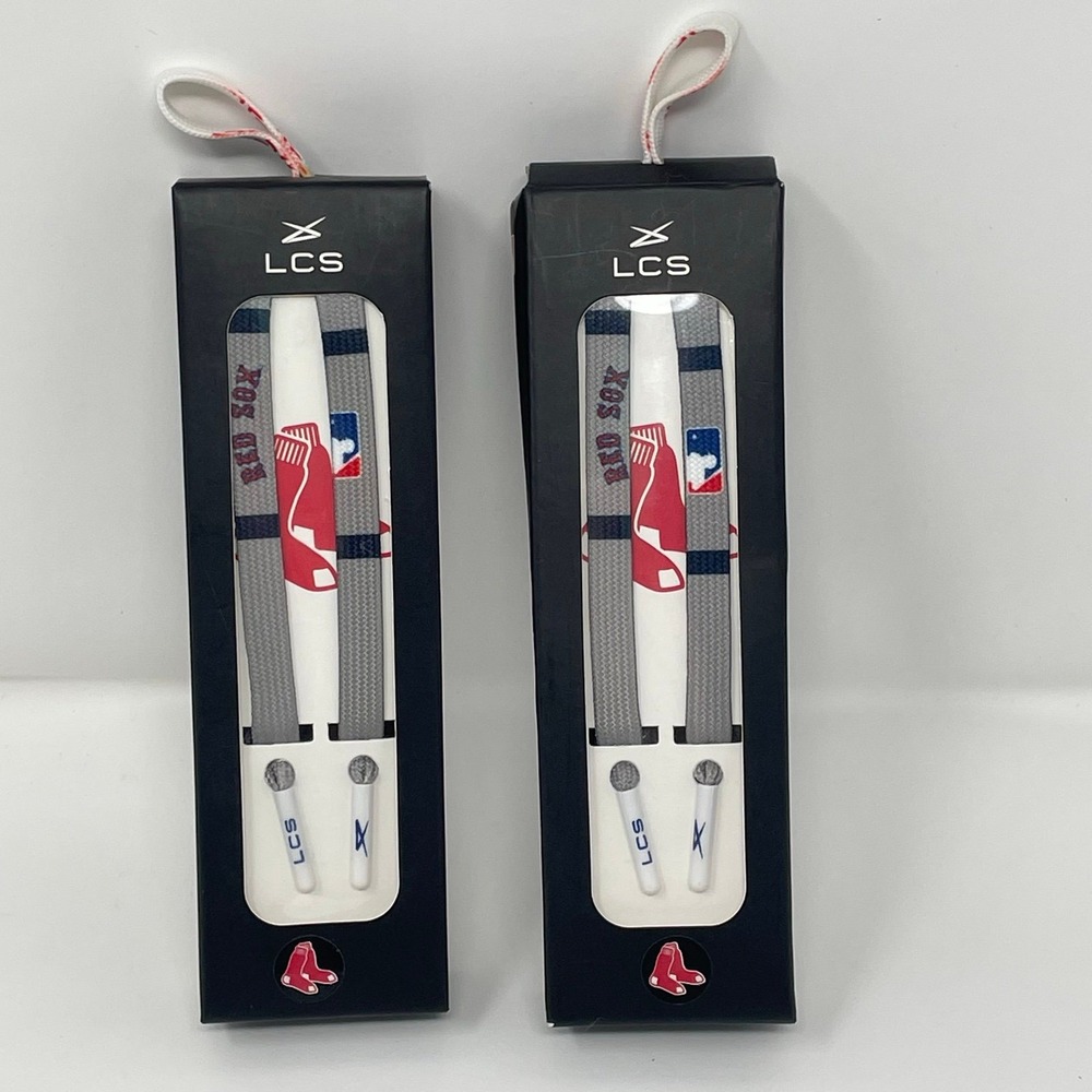 Lot of 2 Boston Red Sox LCS MLB Shoelaces Grey Red Navy Size M 48" New in Box